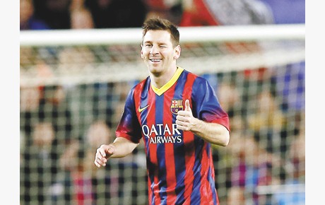 File photo shows Barcelona's Lionel Messi celebrating his goal against Celta de Vigo during their La Liga soccer match at Nou Camp stadium in Barcelona